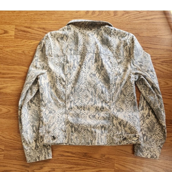 Christopher Banks Denim Jacket Snakeskin Print Size M - Picture 4 of 6